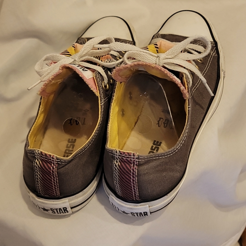Converse Grey Allstar & Pink Plaid Accent - Picture 3 of 6